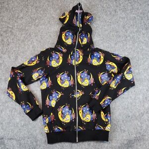 Demonz Basement Sailor Moon Hoodie Women M Black Anime Cat Ear Zip Streetwear
